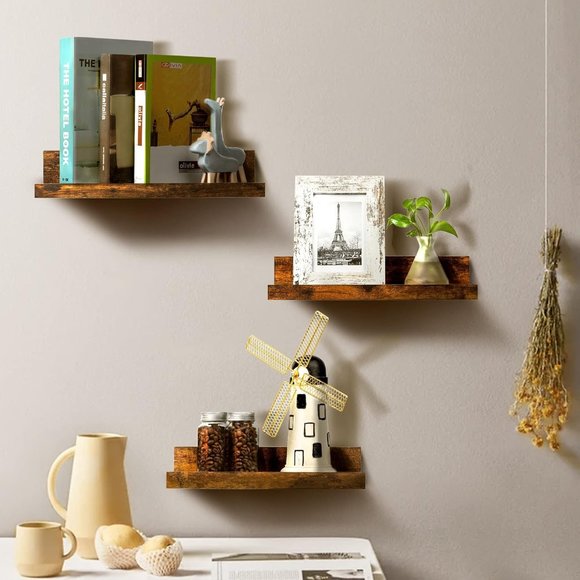 Home Floating Shelves for Wall Decor Storage, Wall Shelves Set of 5, Wall Mounte - Picture 7 of 8